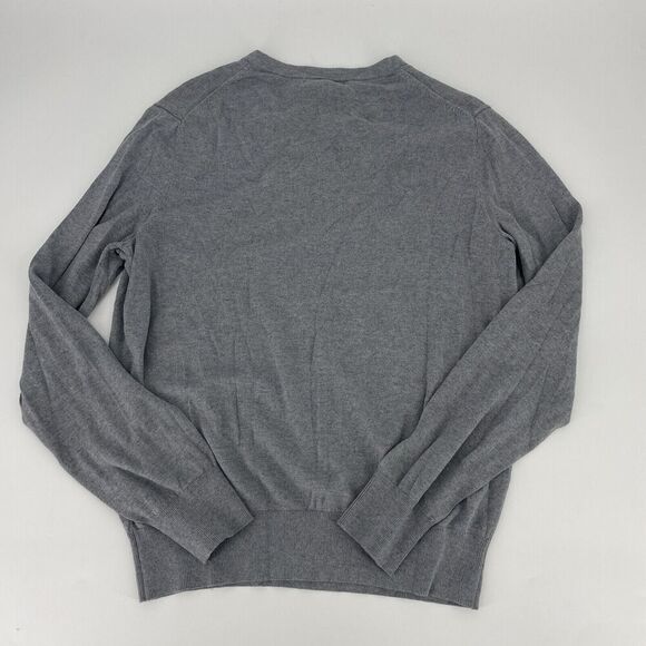 Banana Republic Sweater Men's Large Gray Silk Knit Long Sleeve V-Neck Cashmere - Picture 8 of 9